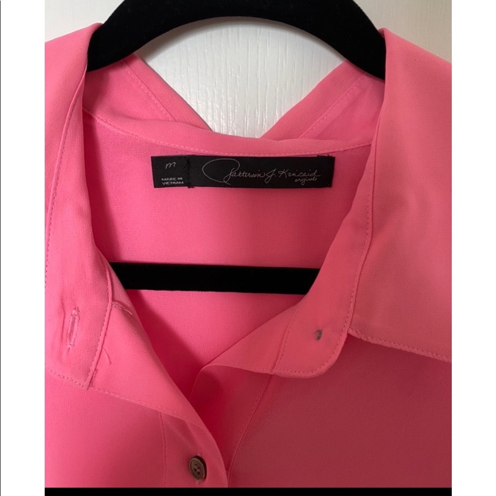 Patterson J. Kincaid Oversized Sheer Button-down Blouse - Picture 4 of 7
